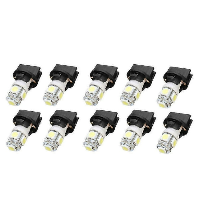 10X T10 White 5050 194 LED Bulbs Inst ent Gauge Cluster Dash Light with Socket