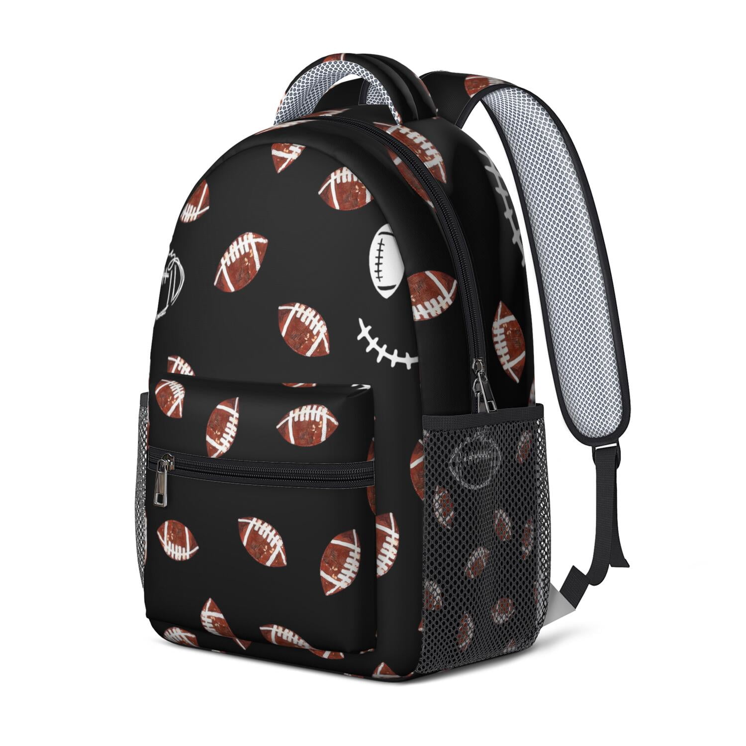 Sports Competition Print Backpack for Teens - Waterproof & Lightweight Student Backpack - Breathable Shoulder Straps for Baseball, Soccer, Football