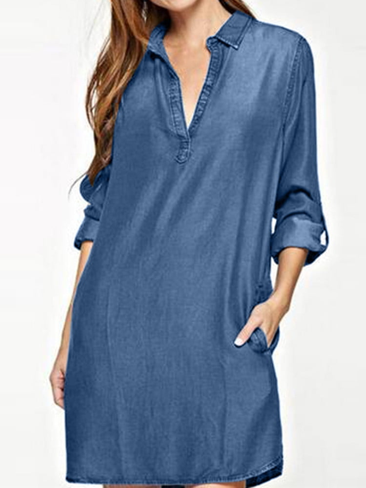 v neck denim shirt