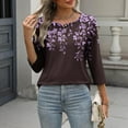 thumbnail image 5 of Tqyyweavej 3/4 Sleeve Womens Tops Fall Fashion V Neck Blouses Dressy Casual Tunic Tops Loose Fit Work Shirts 2025, 5 of 9