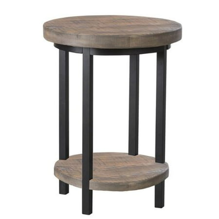 Alaterre Pomona Metal And Reclaimed Wood Round End Table Alaterre Pomona Metal And Reclaimed Wood Round End Table
