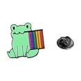 thumbnail image 3 of LGBT Pride Rainbow Pride Flag Frog Design Small Enamel Lapel Pin LGBTQ+ Badge L7 S3T1, 3 of 5
