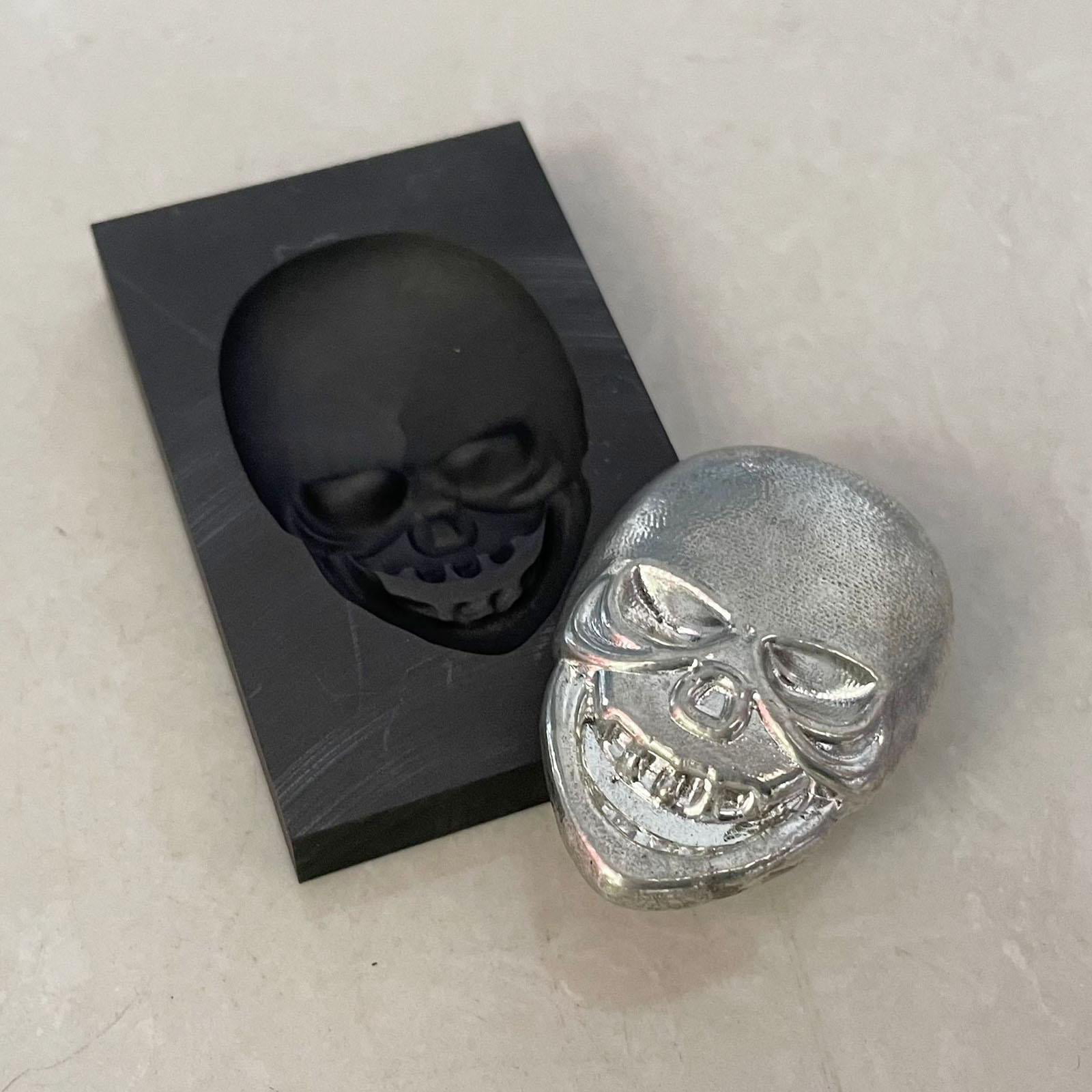 Skull 3D Graphite Ingot Mold for Gold Silver Copper Tin Melting Casting Refining 