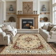 thumbnail image 3 of 6x9 Area Rug, Super Soft Washable Rugs for Living Room, Non-Slip Stain Resistant Vintage Rugs, Ultra-Thin Large Area Rugs, Red, 3 of 6
