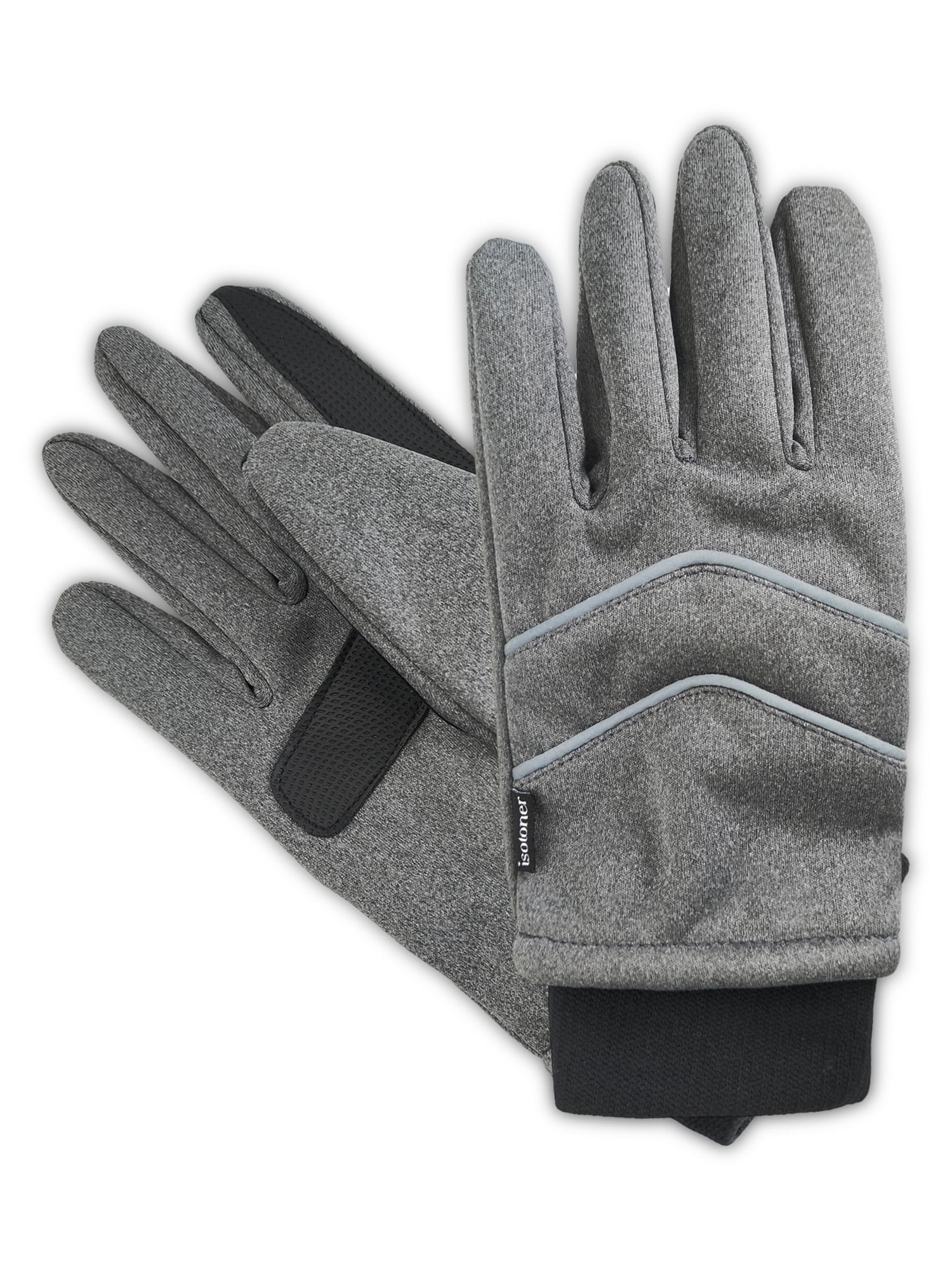 Isotoner Women's Weather Resistant Storm Cuff Gloves, Light Gray, L/XL