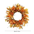 thumbnail image 3 of AYktou Fall Wreath Autumn Wreath for Front Door with Small Pumpkins and Oak Leaves, 12 Inch Farmhouse Artificial Thanksgiving Wreath for Autumn Harvest Halloween Outdoor Indoor Wall Window Decor, 3 of 6