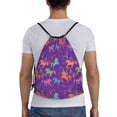 thumbnail image 2 of Drawstring Backpack - Colorful Minimalist Horse Splash Proof Small Drawstring Gym Bag for Women Men, Cinch Sports String Bag Backpack for Travel Swimming Beach, 2 of 8