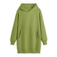 thumbnail image 4 of Gspmoly Robes d'Été pour Femmes, Robe Patchwork Décontractée Surdimensionnée pour Femmes Automne Manches Longues Tendance Col à Revers Plissé Mini Robe de Travail pour Femmes Économies, 4 of 9