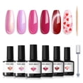 thumbnail image 6 of modelones Gel Nail Polish Set, 6 Colors Pitaya Hot Pink Gel Polish Mermaid Pink Red Love-heart Glitter Gel Polish Red Cat Eye Nail Gel Polish W Magnet & Pen Soak Off LED Easter Nail Art DIY Gift, 6 of 9