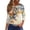 Khaki, variant on Wutalume 3/4 Sleeve Tops for Women - Vintage Floral Pullover with 3/4 Sleeve, Round Neck Blouses and Tees for Everyday Leisure, Spring and Fall Days,Black L