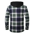 thumbnail image 5 of Mgmyaa Men's Hooded Flannel Shirt Jacket Fleece Lined Insulated Plaid Button Up Long Sleeve Winter Top, 5 of 6