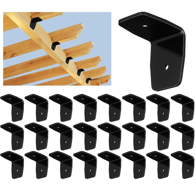 Paquete de 12 clips negros para vigas de pérgola A