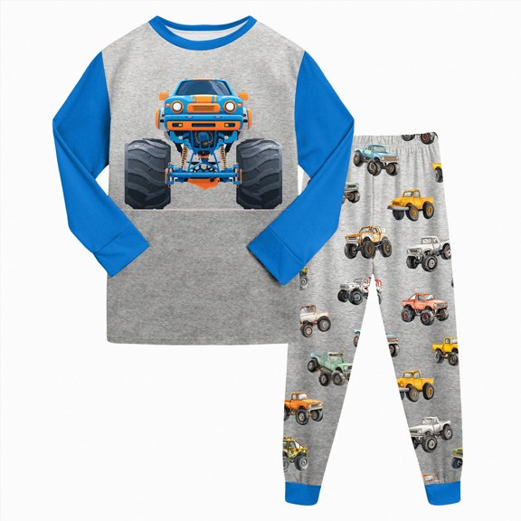 UAYOTSE Boys Girls Pajamas 2 Piece Soft Long Sleeve Winter Pj Set Stretchy Fabric Long Sleepwear for Big Kids Cotton Clothes ,Sizes 9-10 Years