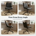 thumbnail image 6 of Ninecer Armless PU Leather Office Chair with Adjustable Height, Ergonomic Swivel Desk Task Chair with Tilt Function, Modern Computer Chair on Wheels for Home Office, Black, 6 of 8