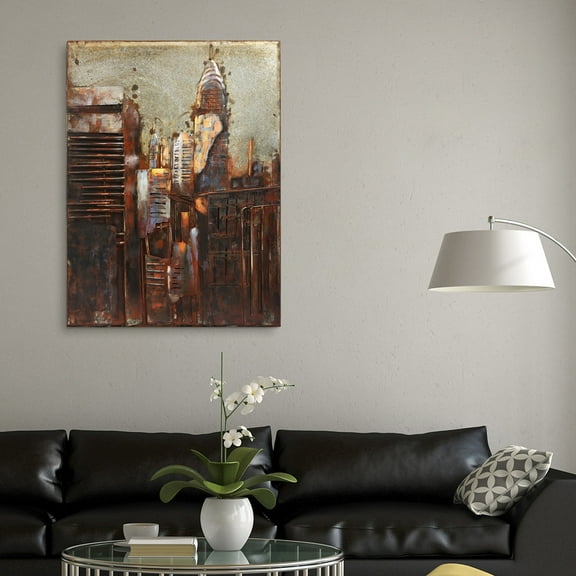Empire Art "The Chrysler Building" Mixed Media Iron Hand Painted Dimensional Wall Décor