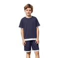 thumbnail image 4 of WhouRiu Boys Summer Outfits Kids Short Sleeve Tees And Shorts Sets Casual Daily Clothes, 4 of 4