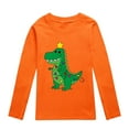 thumbnail image 2 of CUZIBR Boys Long Sleeve T Shirt Autumn Christmas Printed Casual Loose T Shirt Soft Dailywear For Toddler,Orange,5-6 Years, 2 of 4