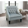 Tufted Swoop Arm Accent Chair in Gray