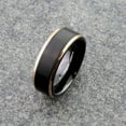 thumbnail image 2 of Metals Jewelry Men's / Women's Tungsten Carbide 8mm Wedding Band Matte Finish Rose Gold Plated Edges Ring Size 12.5, 2 of 5