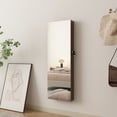 thumbnail image 3 of LED Jewelry Cabinet Armoire Organizer with Locking Door and Full-Length Mirror Jewelry Organizer Brown, 3 of 6