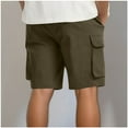 thumbnail image 4 of Mens Shorts Solid Color Straight Cargo Pants Multi Pockets Casual Shorts, 4 of 6