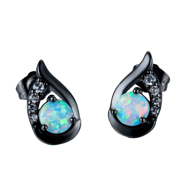 Qarigey Pendientes de plata de 2 piezas para mujer, joyería atemporal y versátil, pendientes pequeños Ropa, zapatos y accesorios Miscelánea Negro