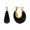 Black, variant on Stylish Moon Drop Earrings Glossy Resin Body And Sturdy Metal Accent