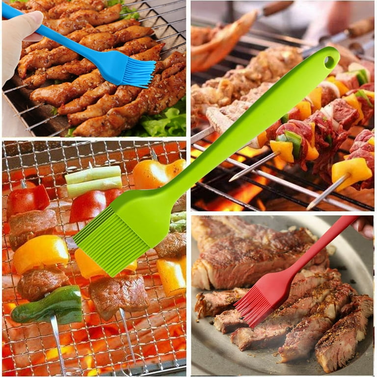 iPstyle Basting Brush Silicone Pastry Baking Brush BBQ Sauce Marinade Meat Glazing Oil Brush Heat Resistant , Kitchen Cooking Baste Pastries Cakes Meat