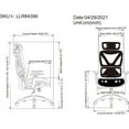 thumbnail image 6 of Lorell High-back Mesh Chair - Black Mesh Seat - Black Mesh Back - Plastic Frame - High Back - 5-star Base - Armrest - 1 Each, 6 of 16