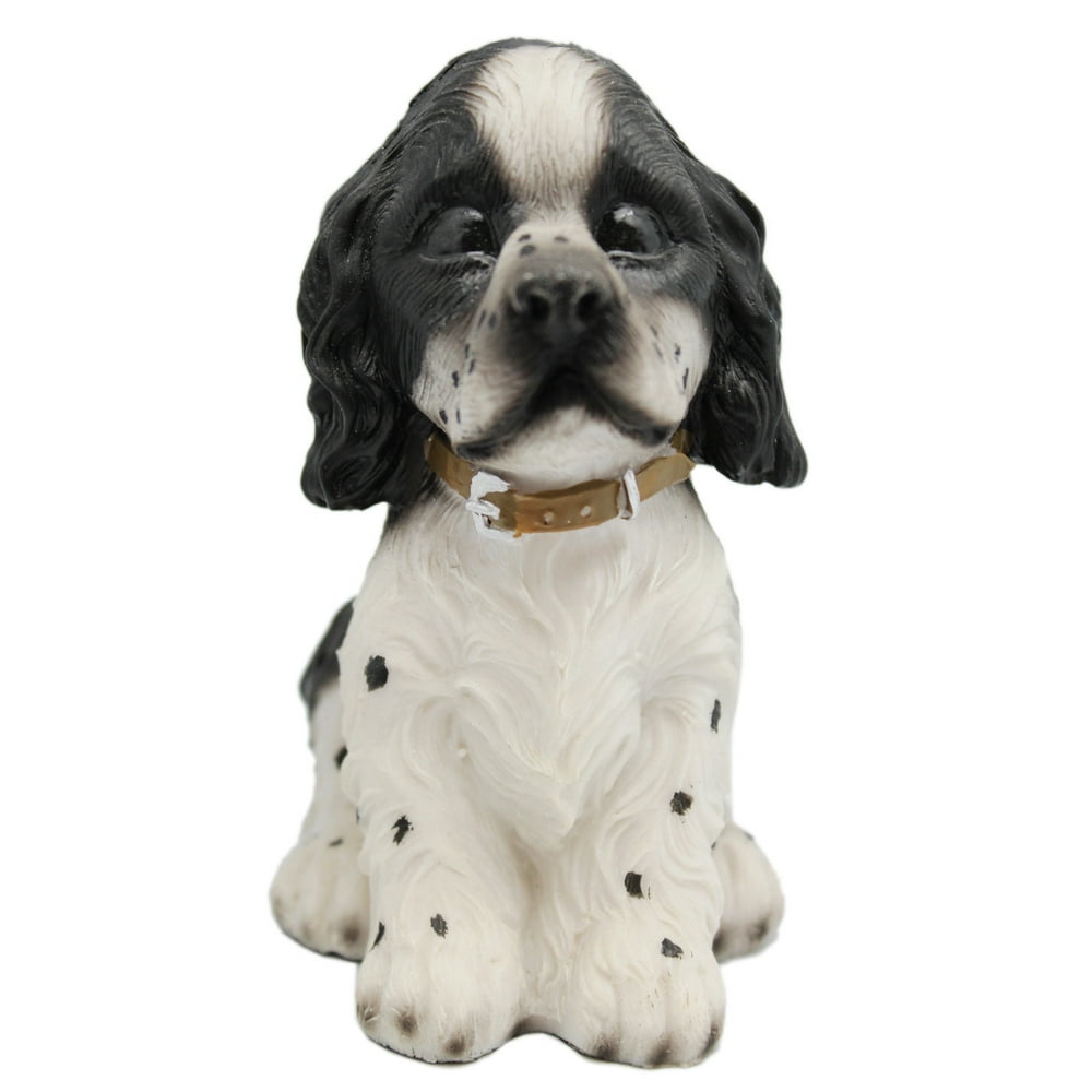 Black and White Spotted Cocker Spaniel Puppy Dog Figure - Walmart.com