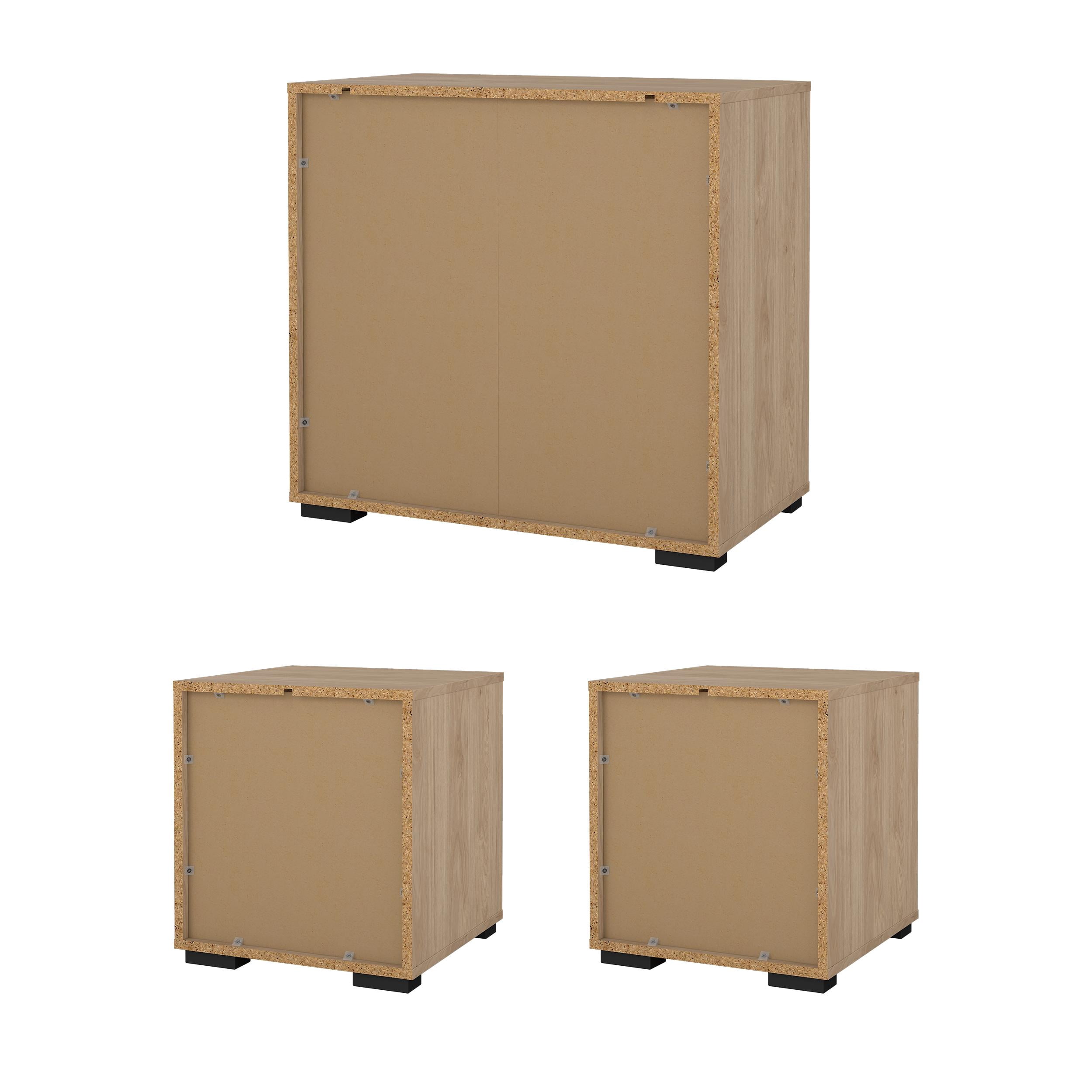 Tvilum Sofia 3-Piece Bedroom Set with Chest and Nightstands, Jackson Hickory