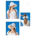 thumbnail image 6 of HONHUZH Summer Hats Womens Wide Brim Sun Hat Foldable Ponytail Hole Summer Beach Travel Cap, 6 of 7
