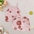 thumbnail image 2 of CAUYDY Toddler Girls Summer Clothes Baby Girl Ruffle Sleeveless Shirt with Buttons Bow Shorts Set Cute Outfits Kids Outfit Set 3T 4T 5T 6T 7T (Sizes 3-6 Months,D01-Red), 2 of 4