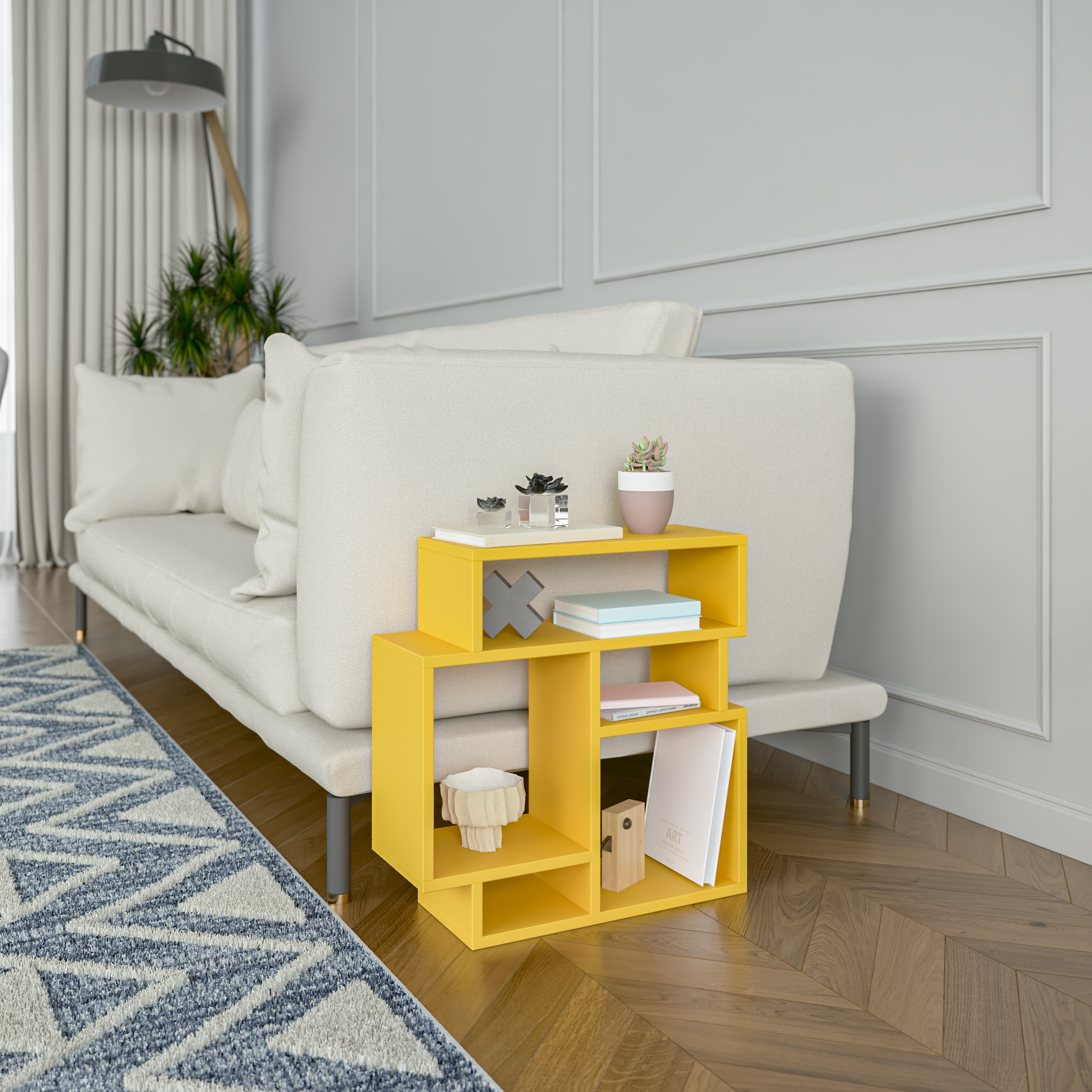 Ada Home Decor Furniture Mustard 2 Tier Schultz Modern Side Table