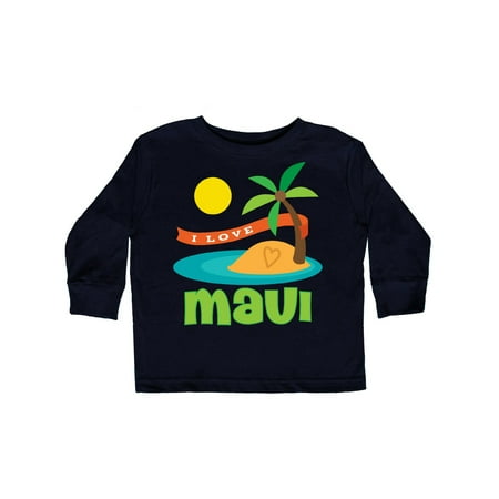 

Inktastic I Love Maui Gift Toddler Boy or Toddler Girl Long Sleeve T-Shirt