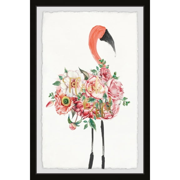 Marmont Hill Pink Flamingo Glamour Framed Wall Art