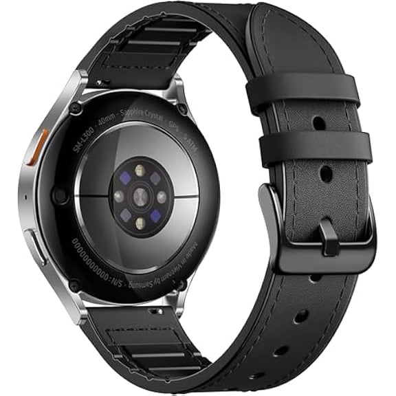 can Leather Bands Compatible with Samsung Galaxy Watch 7 Band/Galaxy Watch 6 Band 40mm 44mm, Watch 6/4 Classic,5 Pro/5/4/FE/Active 2, 20mm Top Grain Leather Strap for Samsung Watch Bands Men Women