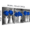 thumbnail image 6 of Wall Art Canvas Blue Rose Painting Flower Wall Art Pictures For Bedroom Living Room 3 Piece Set Framed Home Decor Artworks 12"X16", 6 of 6