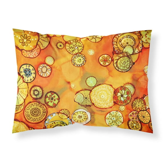 Abstract Flowers in Oranges and Yellows Fabric Standard Pillowcase