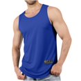 thumbnail image 2 of Yongwang Mens Sleeveless Workout Tank Tops Crew Neck Muscle Shirts Athletic Curved Hem Summer Sport Tops, 2 of 6