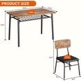 thumbnail image 4 of Dining mesa set para 4 con built-in almacenamiento rack - waterproof y scratch-resistant wood kitchen mesa con forrado sillas y metal frame para small spaces (retro color), 4 of 8