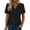 Black, variant on Women's V-Neck Blouse Short Sleeve Tops Notch Neck Casual Loose Fit Daily Basic Tee Sky Blue S