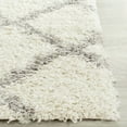 thumbnail image 4 of SAFAVIEH Dallas Logan Geometric Shag Runner Rug, Ivory/Grey, 2'3" x 8', 4 of 7