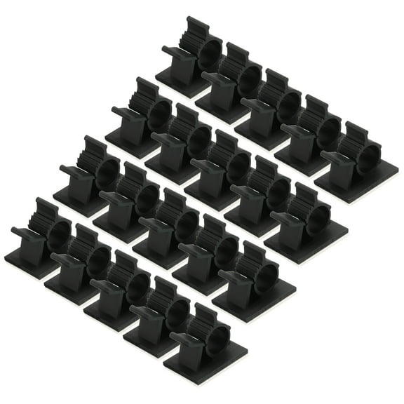 Uxcell 75Pcs Cable Management Clips, 10-13mm Dia Self Adhesive Nylon Wire Holder, Adjustable Organizer Clamp, Black