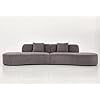 US Pride Furniture 132.3 inch Large Size Half Moon Design Curved 6-Seat Sofa with High-Density Foam Filled Gray