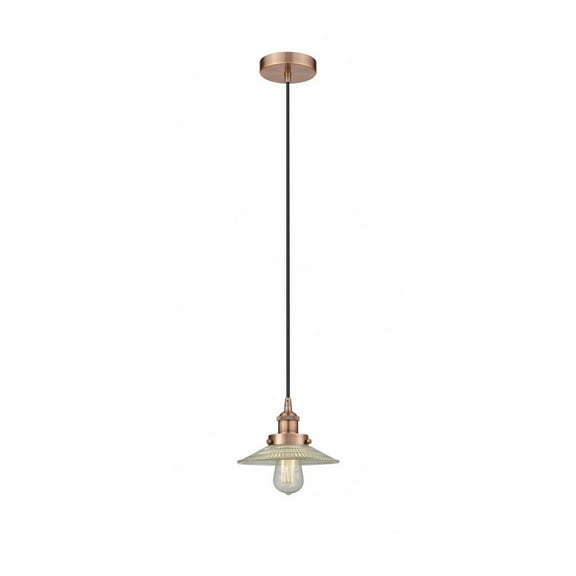 616-1PH-AC-G2 Innovations Lighting Halophane - 1 Light Mini Pendant In Industrial Style-5.75 Inches Tall and 9 Inches Wide-Antique Copper Finish-Clear