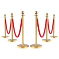 thumbnail image 2 of Kojooin 4/6PCS Stanchions and Black Velvet Ropes Set - Crowd Control Barriers with Sand-Fillable Weighted Base for Wedding, Red Carpet, Parties, 2 of 8