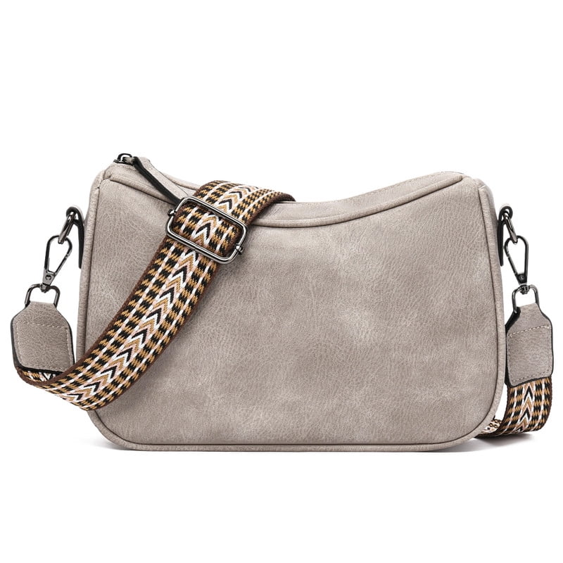 GAEKEAO Women's Shoulder Bag, Medium Handbag, Women's Leather Crossbody Bags with Adjustable Coloured Strap