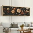 thumbnail image 2 of Large Framed Canvas Print Vintage Vintage Botanical Artwork, Moody Elegance Wall Art Decorative Ready to Hang Painting for Living room Bedroom - 60"x20" Natural Frame, 2 of 7