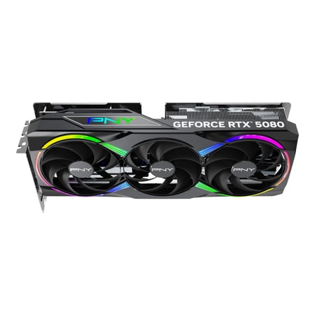 PNY NVIDIA GeForce RTX™ 5080 Epic-X™ ARGB OC Triple Fan, Graphics Card (16GB GDDR7, 256-bit, Boost Speed: 2775 MHz, PCIe® 5.0, HDMI®/DP 2.1, 2.99-Slot, NVIDIA Blackwell Architecture, DLSS 4)